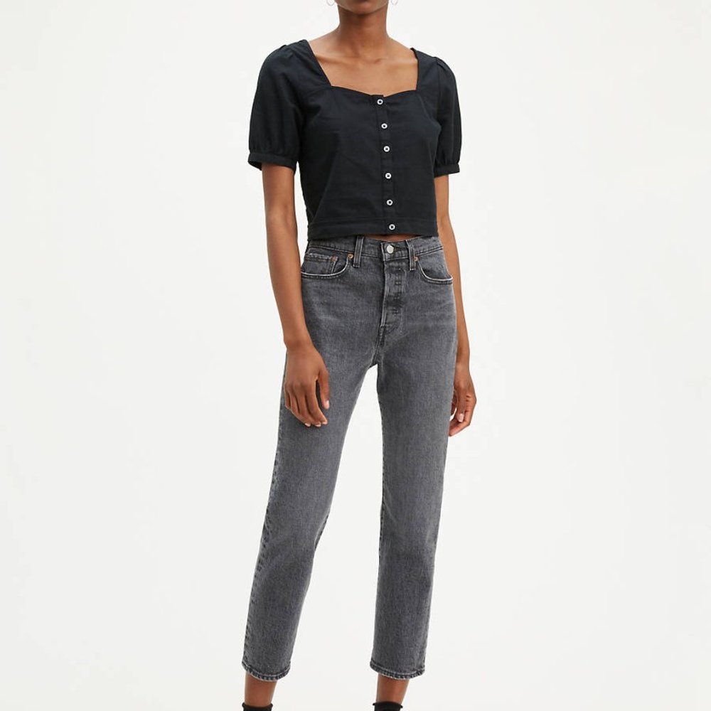 Levis Black Wedgie Straight Jeans